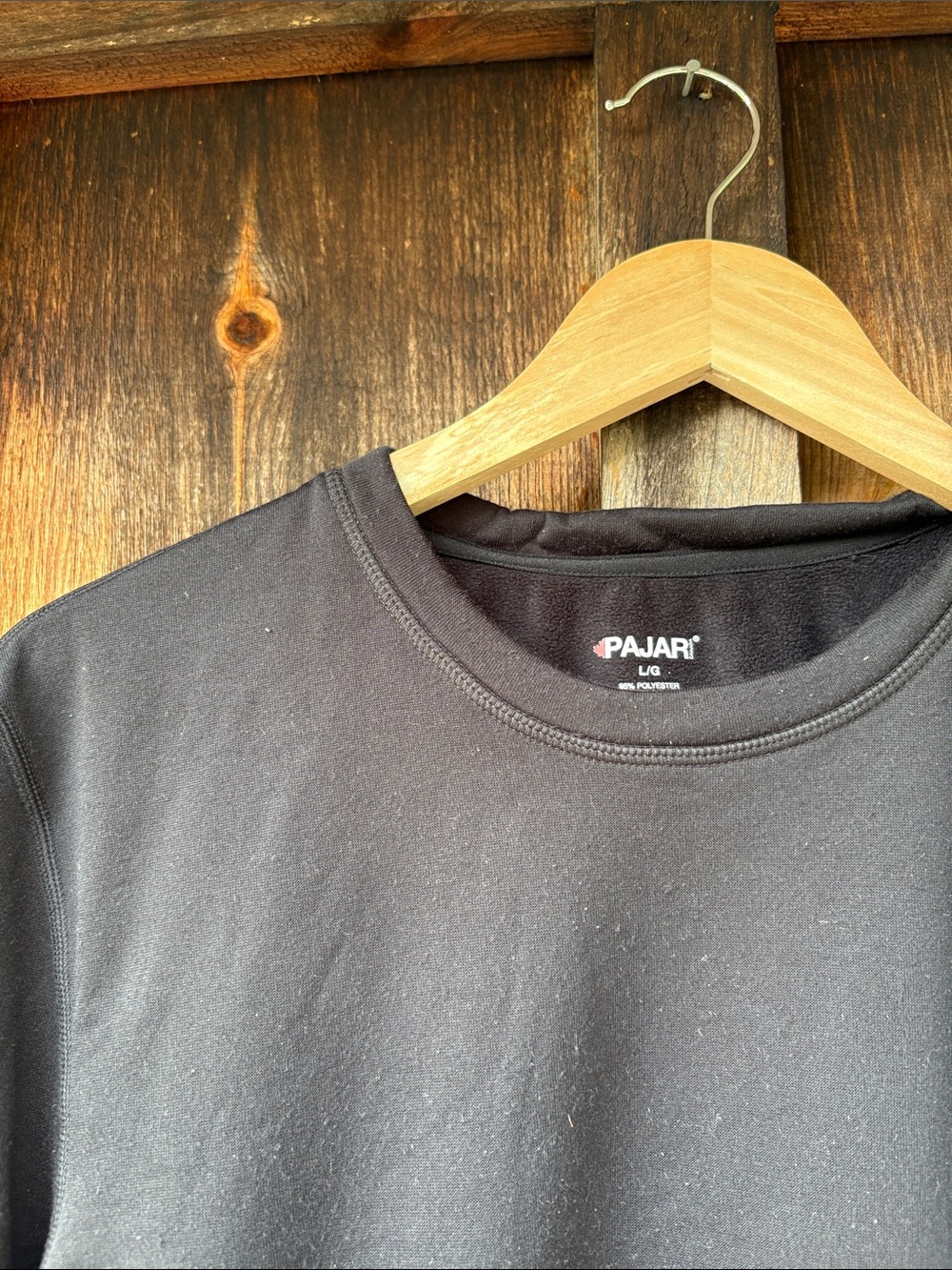 Pajar Men's Black Long Sleeve Crewneck Base Layer - Picture 2 of 3